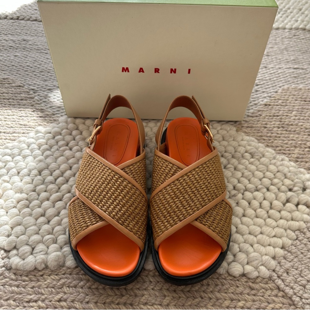 Marni Raffia Fussbett Sandals